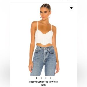 NBD Lacey Bustier Top in White
